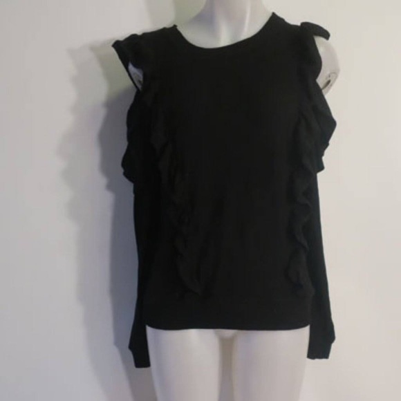 Joie Black Cold Shoulder Ruffle Sweater - Picture 4 of 4